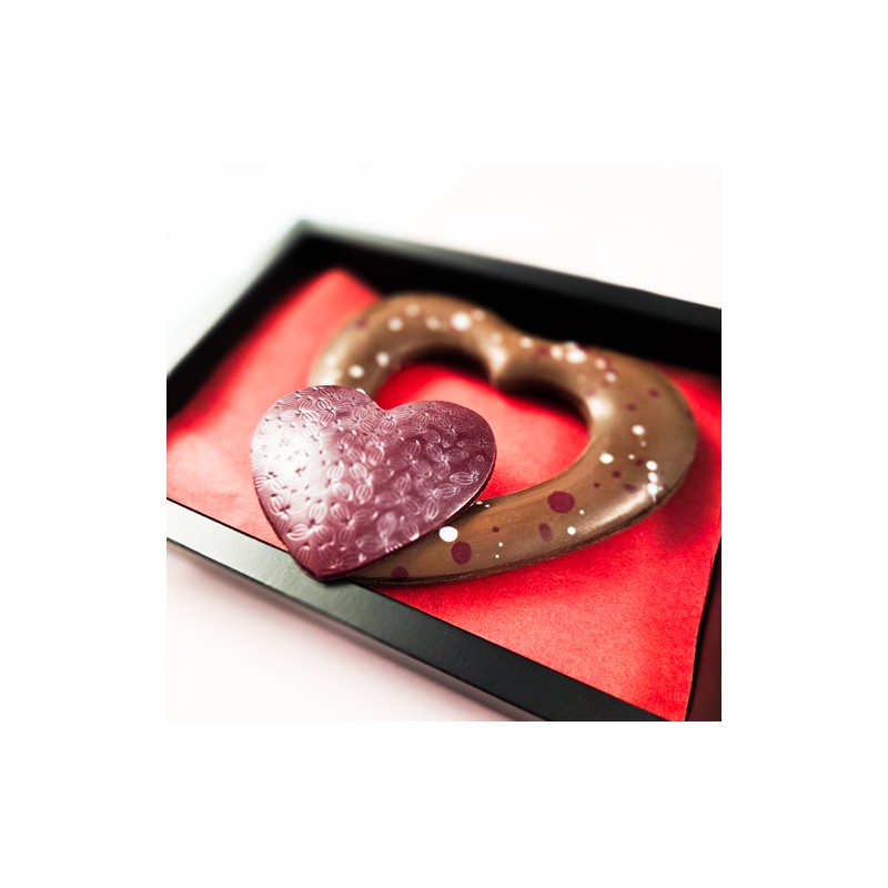 Cœur double chocolat lait & noir | Saint-Valentin