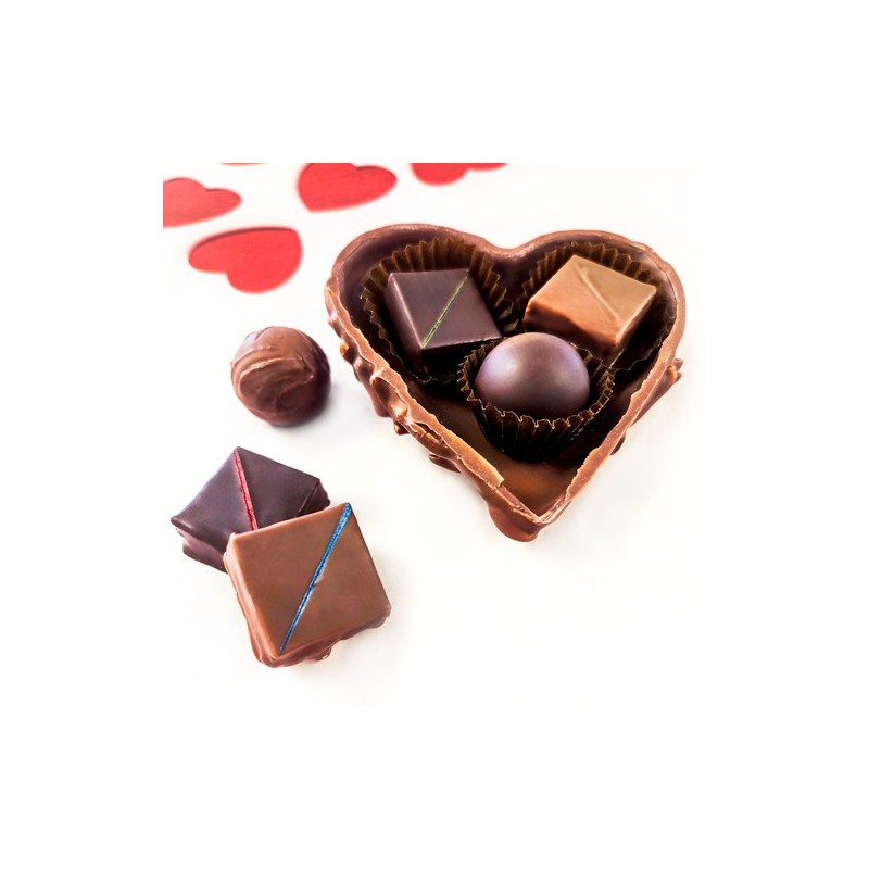 Petit cœur rocher chocolat au lait – 6 pralinés