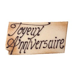 Plaque Joyeux anniversaire en massepain | Décor gâteau | Suard
